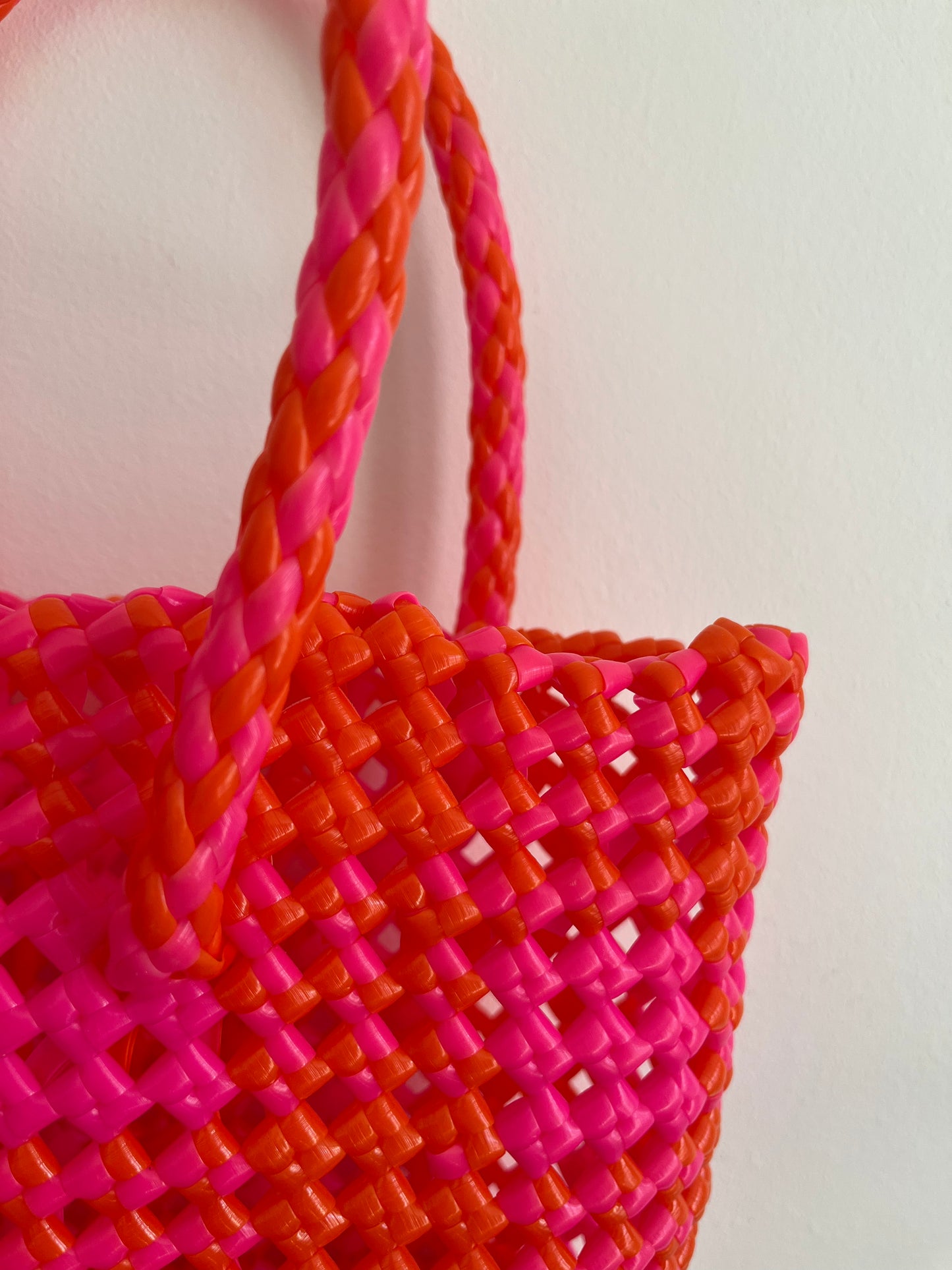 No. 113XS - IMPERFECT BASKET BAG - MINI - neon pink &amp; orange