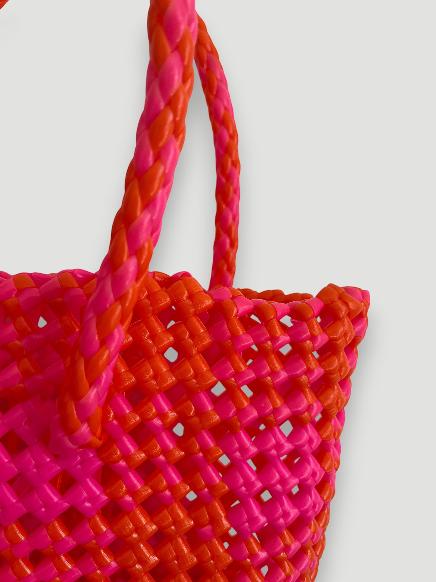 N°113XS - SAC PANIER IMPARFAIT - MINI - rose fluo & orange