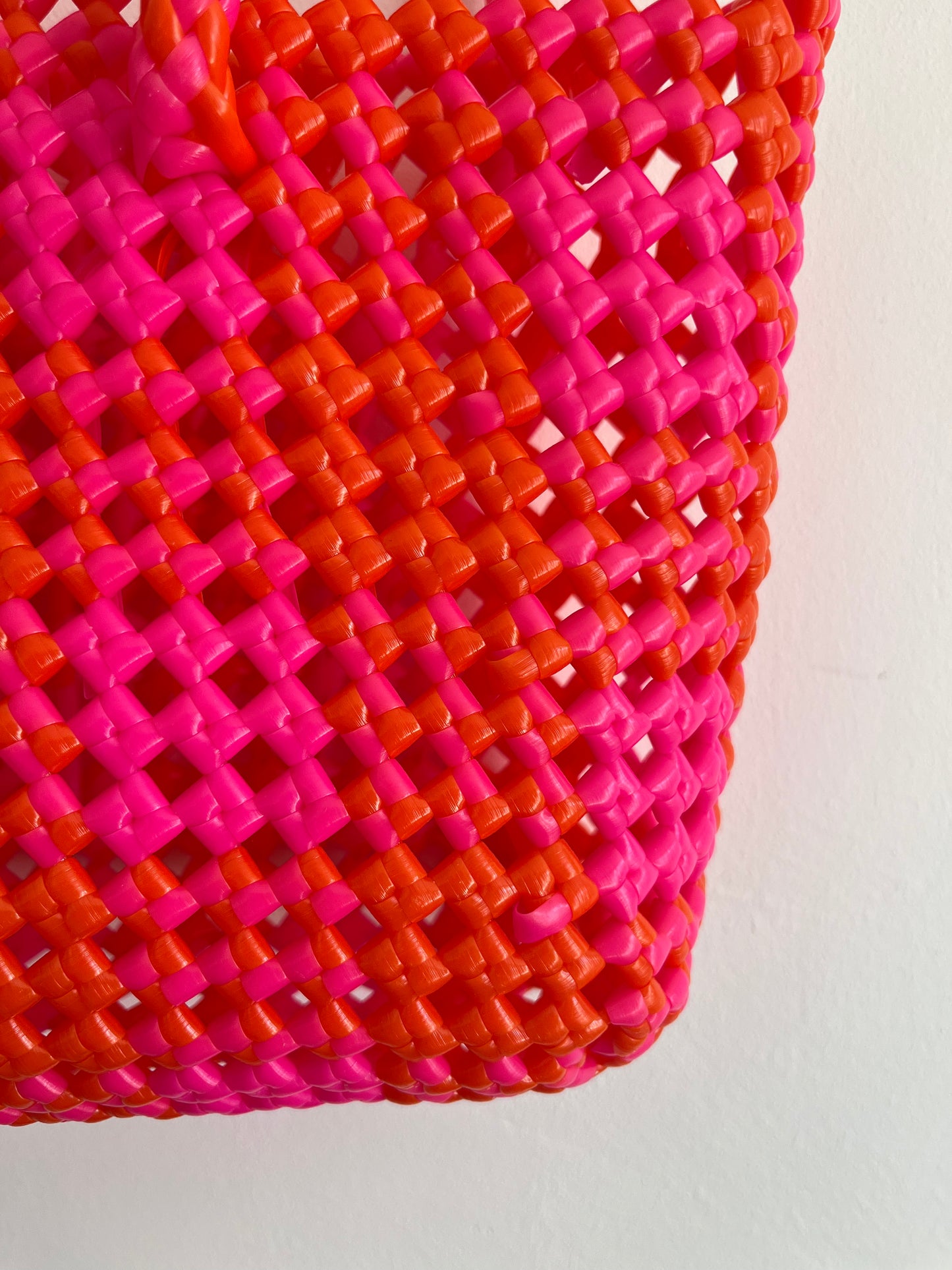 No. 113XS - IMPERFECT BASKET BAG - MINI - neon pink &amp; orange