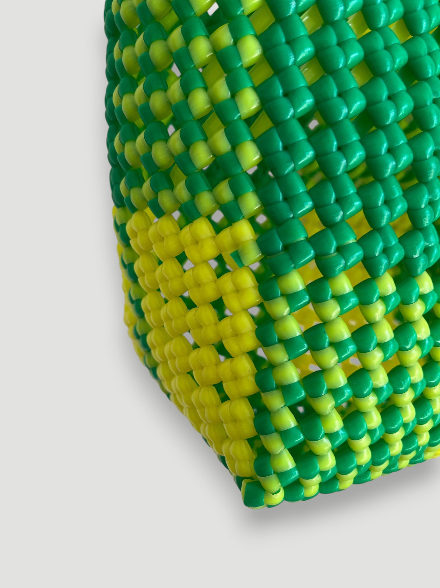No. 29S - Hand-woven basket bag - small - neon yellow &amp; neon green