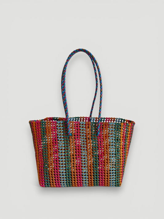 No. 406L - Hand-woven basket bag - large - multicoloured