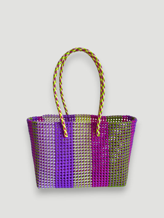 No. 409L - Hand-woven basket bag - large - multicoloured