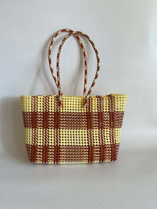 N°410L - SAC COLORÉ - GRAND - bronze & crème