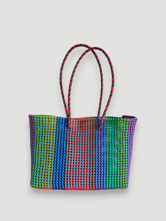 N°411XL - SAC PANIER TRESSÉ MAIN - MAXI - multicolors