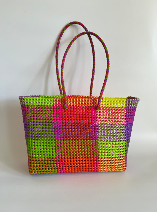 N°413XL - SAC CABAS TRESSÉ MAIN - MAXI - multicolors