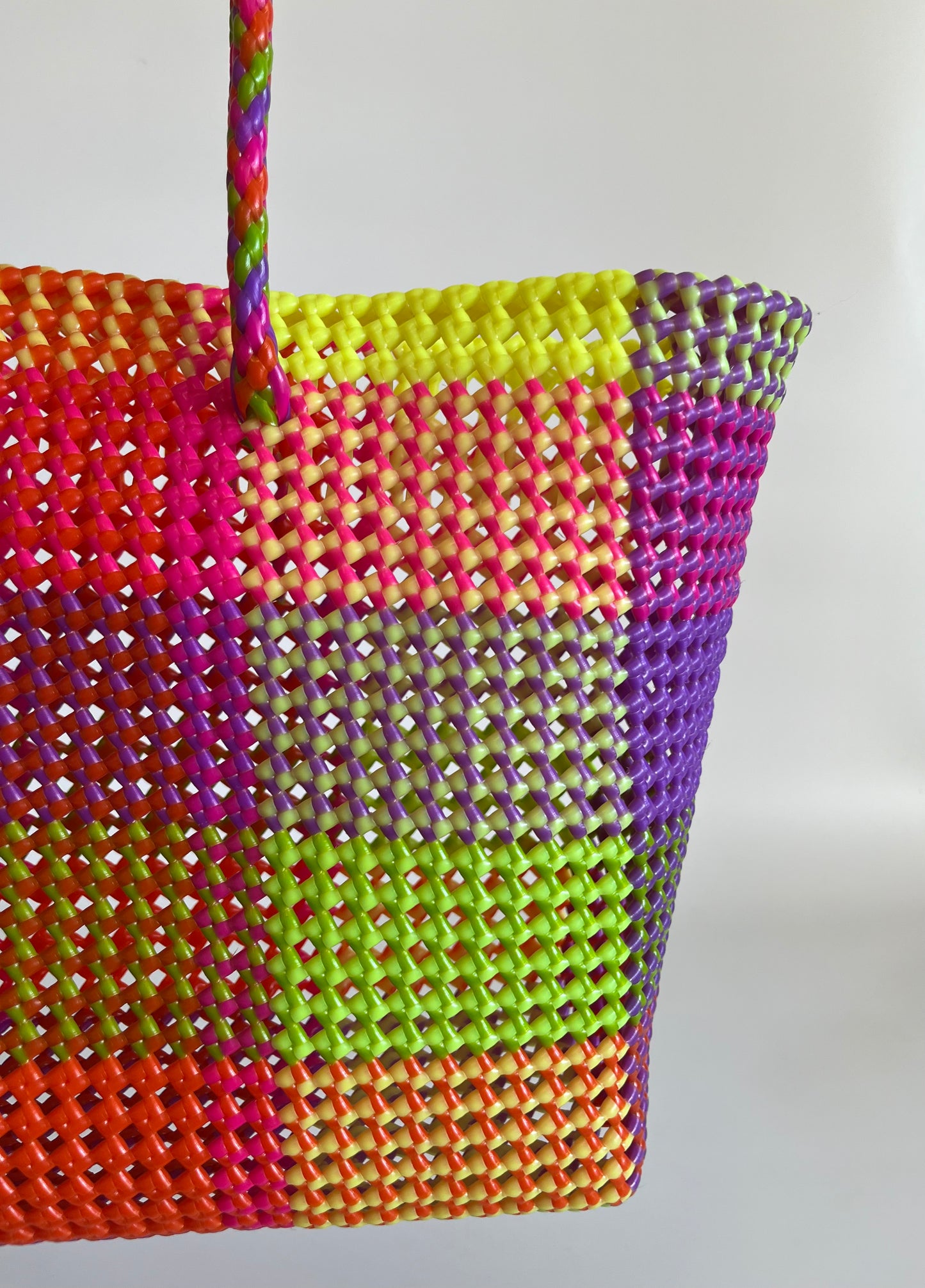 N°413XL - SAC CABAS TRESSÉ MAIN - MAXI - multicolors