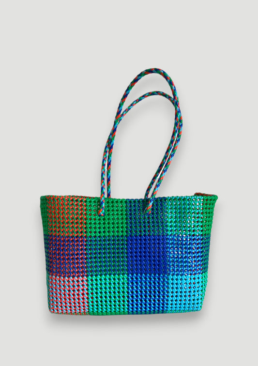 N°414XL - SAC PANIER TRESSÉ MAIN - MAXI - multicolors