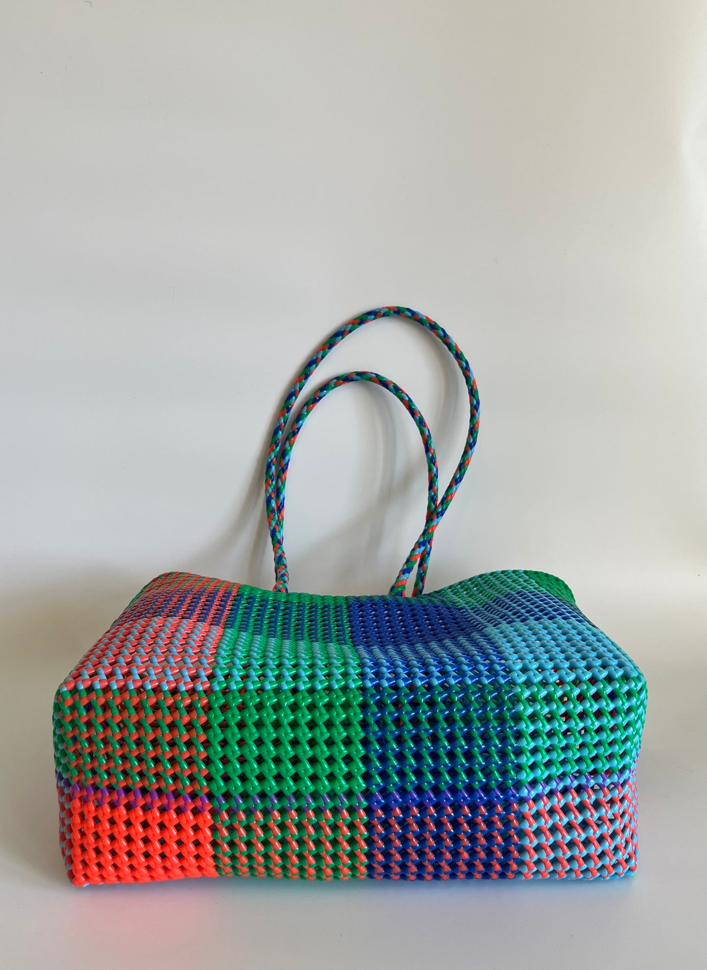 N°414XL - SAC CABAS TRESSÉ MAIN - MAXI - multicolors