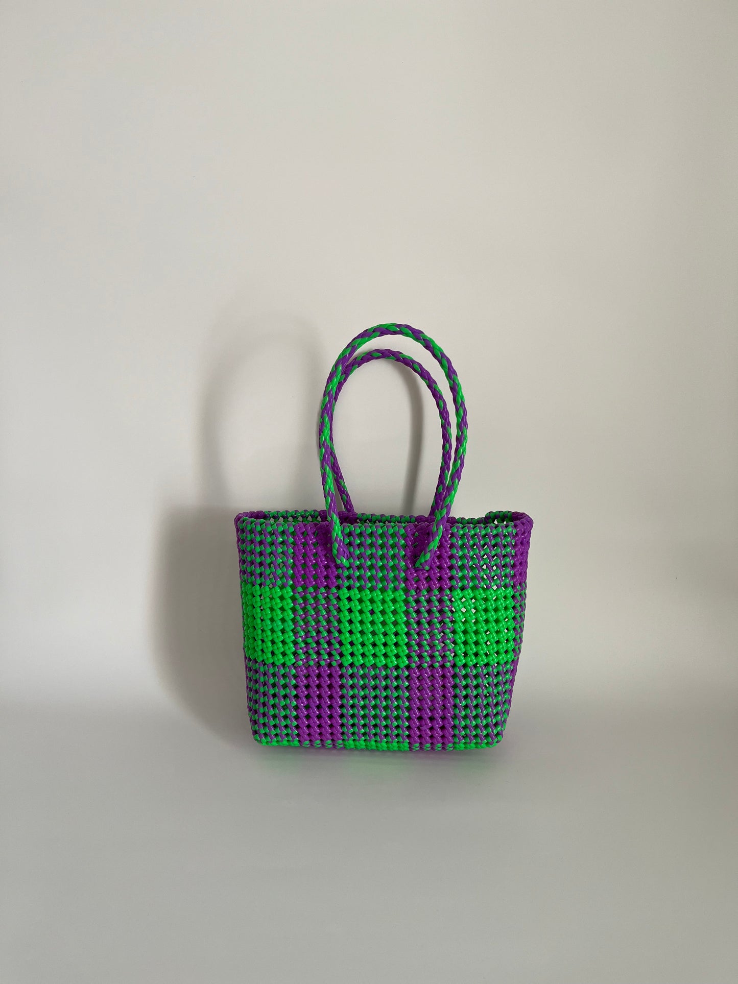 N°2M - SAC PANIER IMPARFAIT - MOYEN - vert fluo & violet