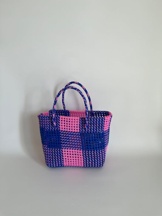 N°14M - SAC IMPARFAIT - MOYEN - rose clair & violet foncé