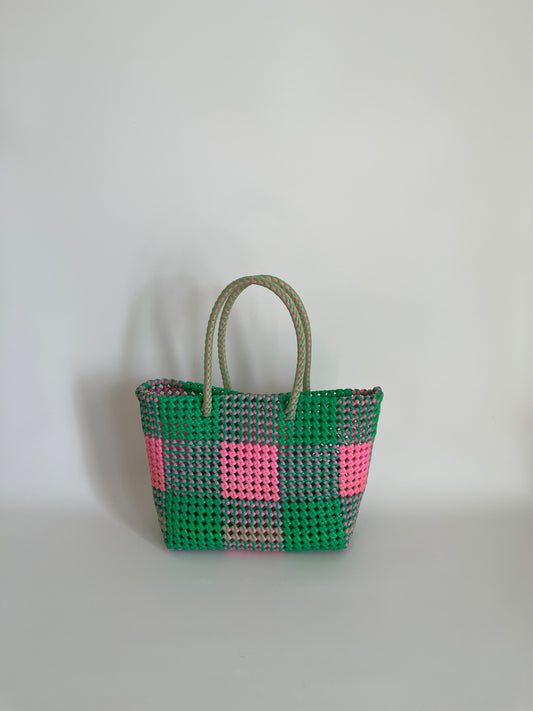N°19M - SAC IMPARFAIT - MOYEN - rose clair & vert