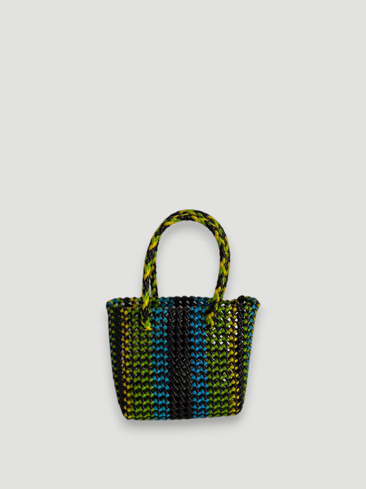 N°53XS - SAC PANIER TRESSÉ MAIN - MINI - multicolors