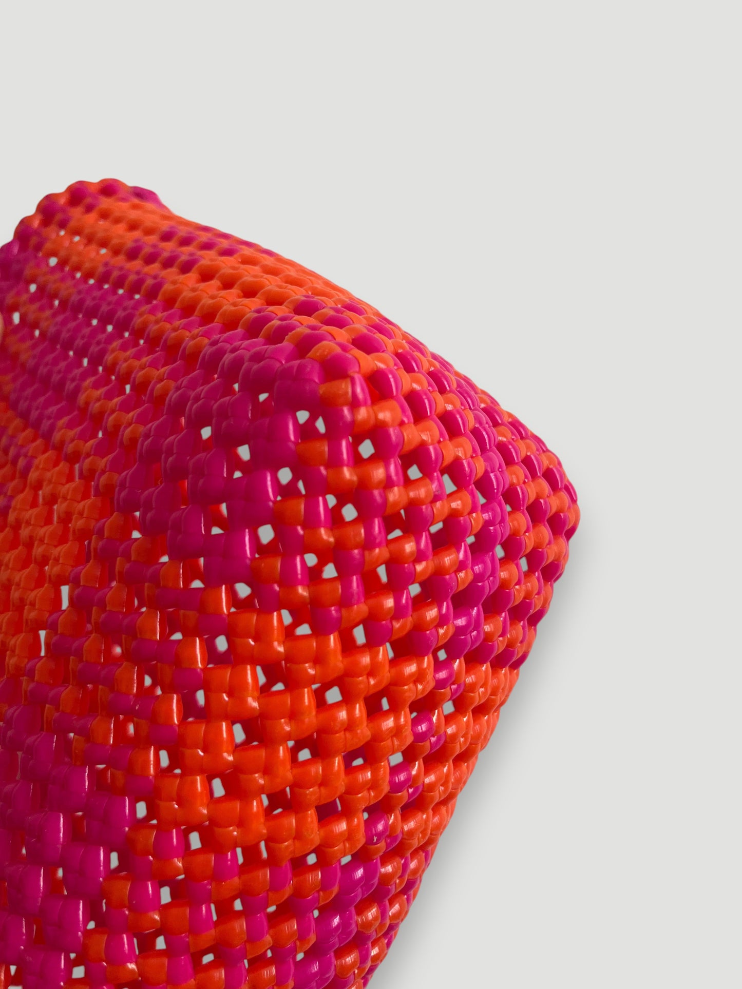 N°97S bis - SAC PANIER IMPARFAIT - PETIT - rose foncé & orange