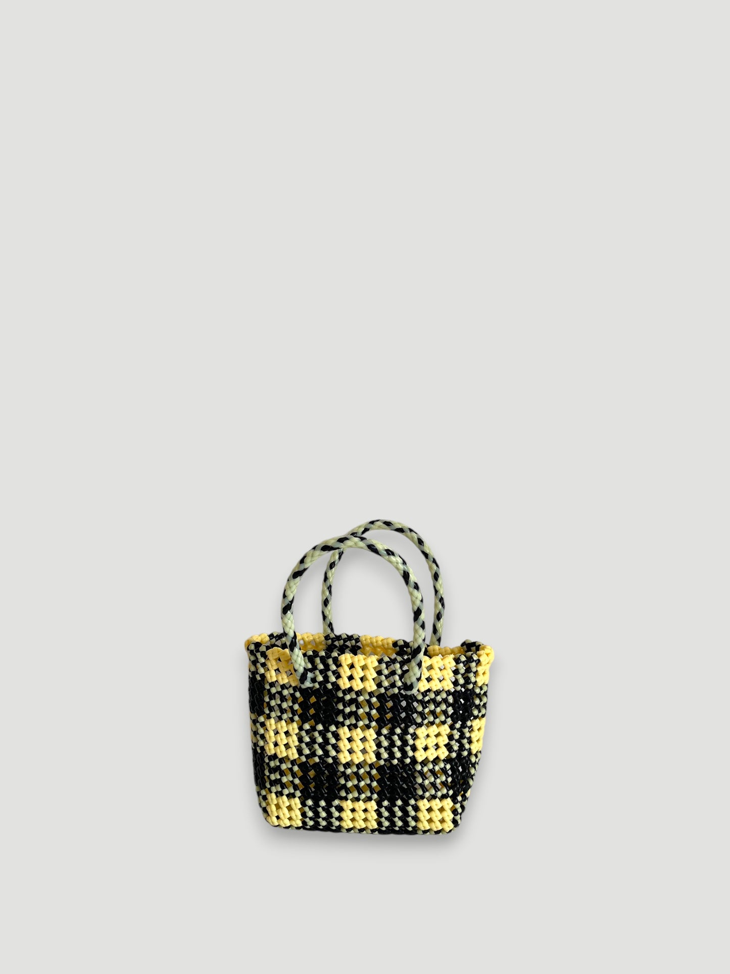 No. 36XS - Hand-braided basket bag - mini - black &amp; cream