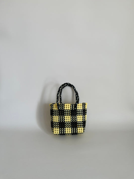 N°36XS bis - SAC PANIER IMPARFAIT - MINI - noir & crème