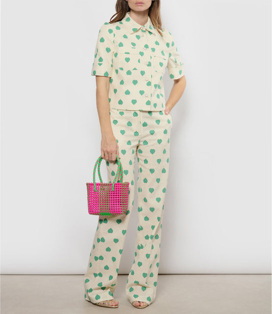 N°20XS bis - SAC CABAS TRESSÉ MAIN - MINI - rose fluo & vert fluo