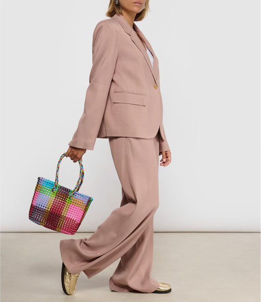 N°250S - SAC CABAS TRESSÉ MAIN - PETIT - multicolors